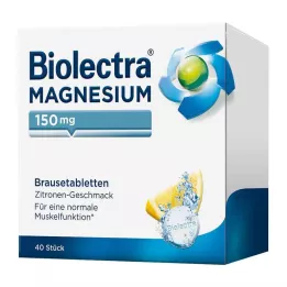 BIOLECTRA Comprimidos efervescentes de magnésio 150 mg limão, 40 unidades