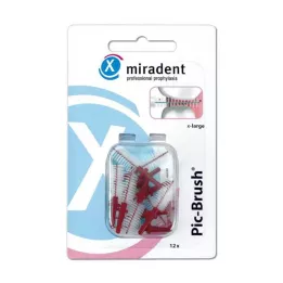 MIRADENT Interd.Pic-Brush escova de reposição x-grande bordô, 12 peças