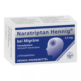 NARATRIPTAN Hennig para enxaqueca 2,5 mg comprimidos revestidos por película, 2 unidades