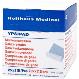 MULLKOMPRESSEN Ypsipad 7,5x7,5 cm estéril 8 camadas, 25X2 unidades