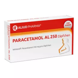 PARACETAMOL AL 250 Supositórios Infantis, 10 pcs