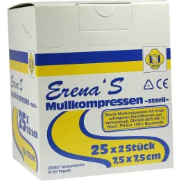 Compressa de gaze estéril Erena 7,5x7, 25x2 un