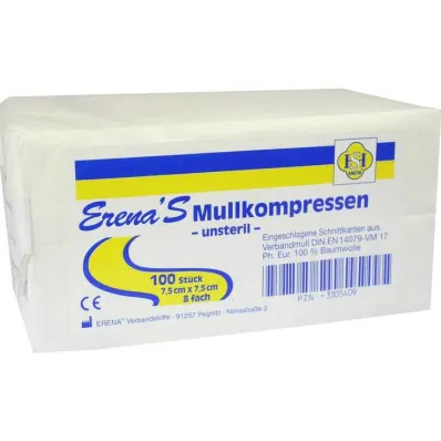 Compressa de gaze não estéril Erena 7,5, 100 peças Compressa de gaze não estéril Erena 7,5, 100 peças