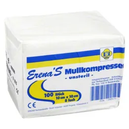 Compressa de gaze não estéril Erena 10x, 100 peças