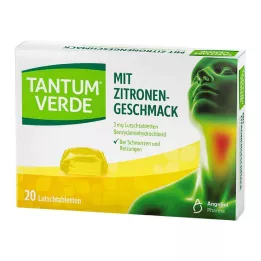 TANTUM VERDE Pastilhas de 3 mg com sabor a limão, 20 unidades