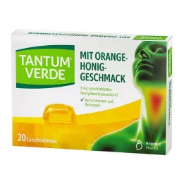 TANTUM VERDE Pastilhas de 3 mg com sabor laranja-mel, 20 unidades