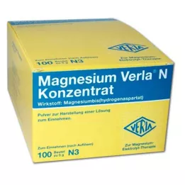 MAGNESIUM VERLA Pó concentrado de N para administração oral, 100 unidades