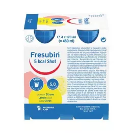 FRESUBIN 5 kcal SHOT Solução de limão, 4X120 ml