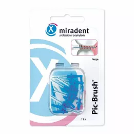 MIRADENT Interd.Pic-Brush escova de substituição grande azul, 12 unidades