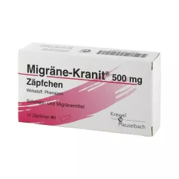 MIGRÄNE KRANIT Supositórios de 500 mg, 10 unidades