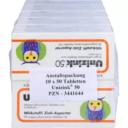 UNIZINK 50 comprimidos gastrorresistentes, 10X50 pcs