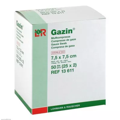 GAZIN Gaze comp. 7,5x7,5 cm estéril 8 camadas, 25X2 pcs