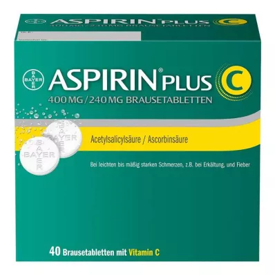 ASPIRIN comprimidos efervescentes plus C, 40 unidades ASPIRIN comprimidos efervescentes plus C, 40 unidades