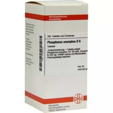 PHOSPHORUS AMORPHUS D 6 comprimidos, 200 unidades PHOSPHORUS AMORPHUS D 6 comprimidos, 200 unidades