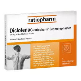 DICLOFENAC-adesivos para dor ratiopharm, 5 unidades