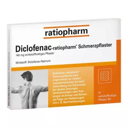 DICLOFENAC-adesivos para dor ratiopharm, 10 unidades