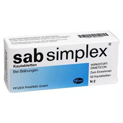 SAB comprimidos mastigáveis simplex, 50 unidades SAB comprimidos mastigáveis simplex, 50 unidades