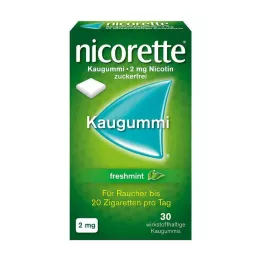 NICORETTE Goma de mascar de menta fresca de 2 mg, 30 unidades