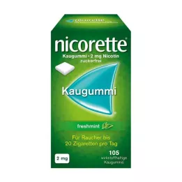 NICORETTE Goma de mascar de menta fresca de 2 mg, 105 unidades