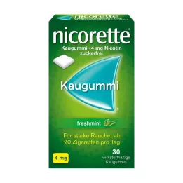 NICORETTE Goma de mascar de menta fresca de 4 mg, 30 unidades