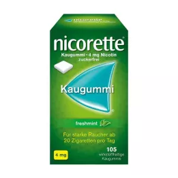 NICORETTE Goma de mascar de menta fresca de 4 mg, 105 unidades