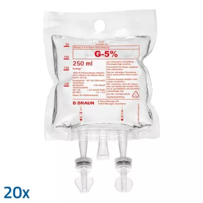 GLUCOSE Ecobag 5% B.Braun, 20X250 ml GLUCOSE Ecobag 5% B.Braun, 20X250 ml