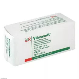 VLIWASOFT Compressas não tecidas 5x5 cm não estéreis 4l., 100 unidades