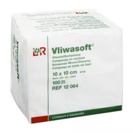 VLIWASOFT Compressas não tecidas 10x10 cm não estéreis 4l., 100 unidades