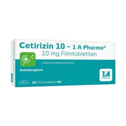 CETIRIZIN Comprimidos revestidos por película Pharma 10-1A, 20 unidades