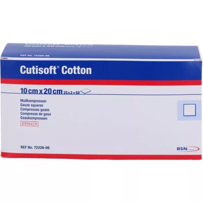 CUTISOFT Algodão comprimido 10x20 cm ster.8-ply, 25X2 pcs