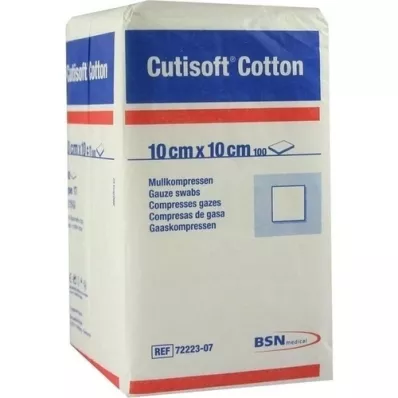 CUTISOFT Algodão compre.10x10 cm unst.12 dobras, 100 unid