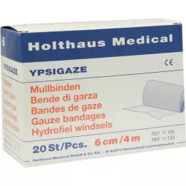 YPSIGAZE Atadura de gaze 6 cm x 4 m, 20 unidades