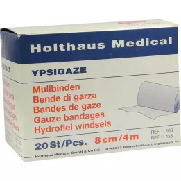 YPSIGAZE Atadura de gaze 8 cm x 4 m, 20 unidades