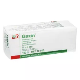 GAZIN Gaze comp. 5x5 cm não estéril operação de 8 dobras, 100 pcs