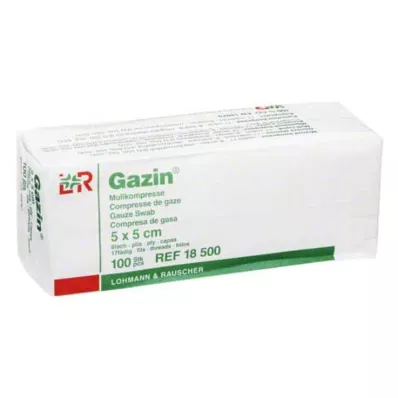 GAZIN Gaze comp. 5x5 cm não estéril operação de 8 dobras, 100 pcs