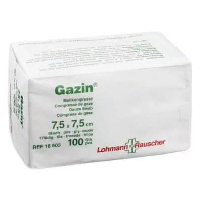 GAZIN Gaze comp. 7,5x7,5 cm não estéril operação de 8 vias, 100 unidades GAZIN Gaze comp. 7,5x7,5 cm não estéril operação de 8 vias, 100 unidades