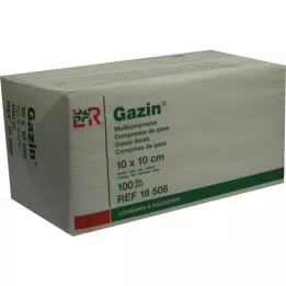 GAZIN Gaze comp. 10x10 cm não estéril operação de 16 dobras, 100 pcs