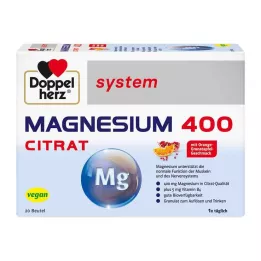 DOPPELHERZ Sistema de citrato de magnésio 400 grânulos, 20 unidades