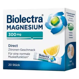 BIOLECTRA Magnésio 300 mg Direct Lemon Sticks, 20 unidades