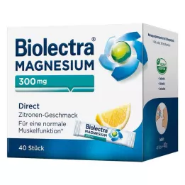 BIOLECTRA Magnésio 300 mg Direct Lemon Sticks, 40 unidades
