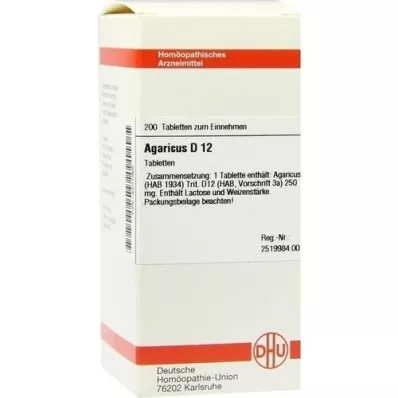 AGARICUS D 12 comprimidos, 200 unidades