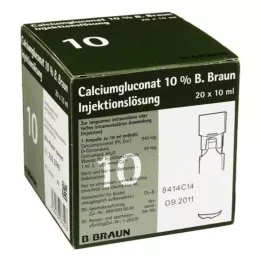 CALCIUMGLUCONAT Solução injetável 10% MPC , 20X10 ml