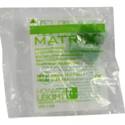 HOWARD Tampões auditivos verdes Leight Matrix, 2 unidades HOWARD Tampões auditivos verdes Leight Matrix, 2 unidades