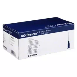 STERICAN Cânulas 23 Gx3 1/5 0,6x80 mm, 100 unidades