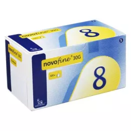 NOVOFINE 8 cânulas 0,30x8 mm, 100 unidades
