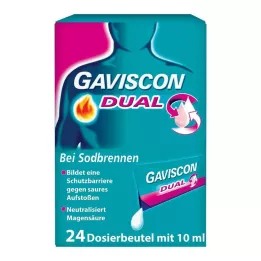 GAVISCON Dual 500mg/213mg/325mg Suspens.in sachê, 24X10 ml