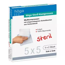 HÖGA-KOMPRESSEN 5x5 cm estéril 8 vezes, 5x2 ST