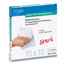 HÖGA-KOMPRESSEN 10x10 cm estéril 8 vias, 5X2 pcs
