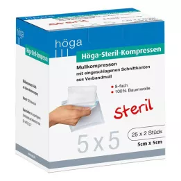 HÖGA-KOMPRESSEN 5x5 cm estéril 8 vezes, 25X2 peças