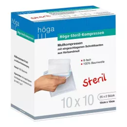 HÖGA-KOMPRESSEN 10x10 cm estéril 8 vias, 25X2 pcs